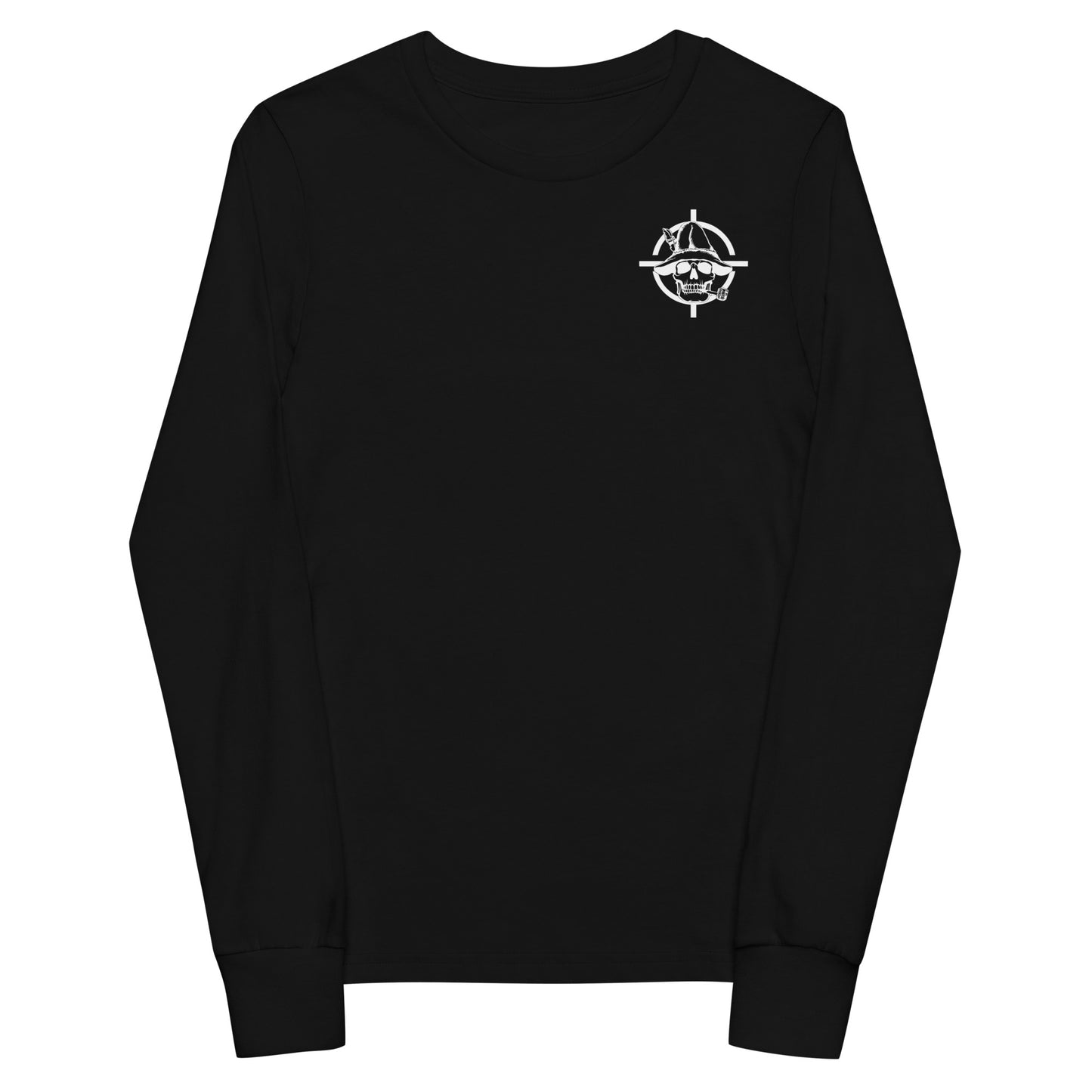 Black & White Hillbilly Tactical Logo Youth Long Sleeve Tee