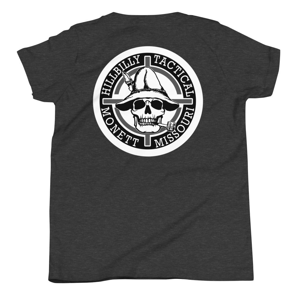 Black & White Hillbilly Tactical Logo Youth Short Sleeve T-Shirt