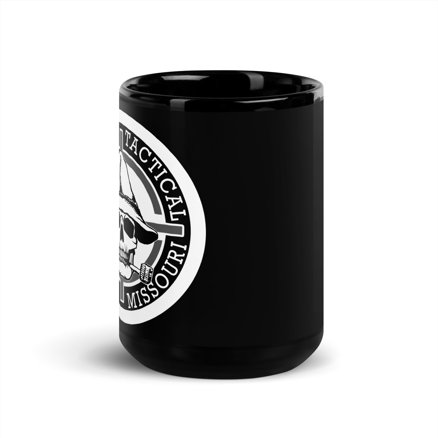 Black & White Hillbilly Tactical Logo Black Glossy Mug