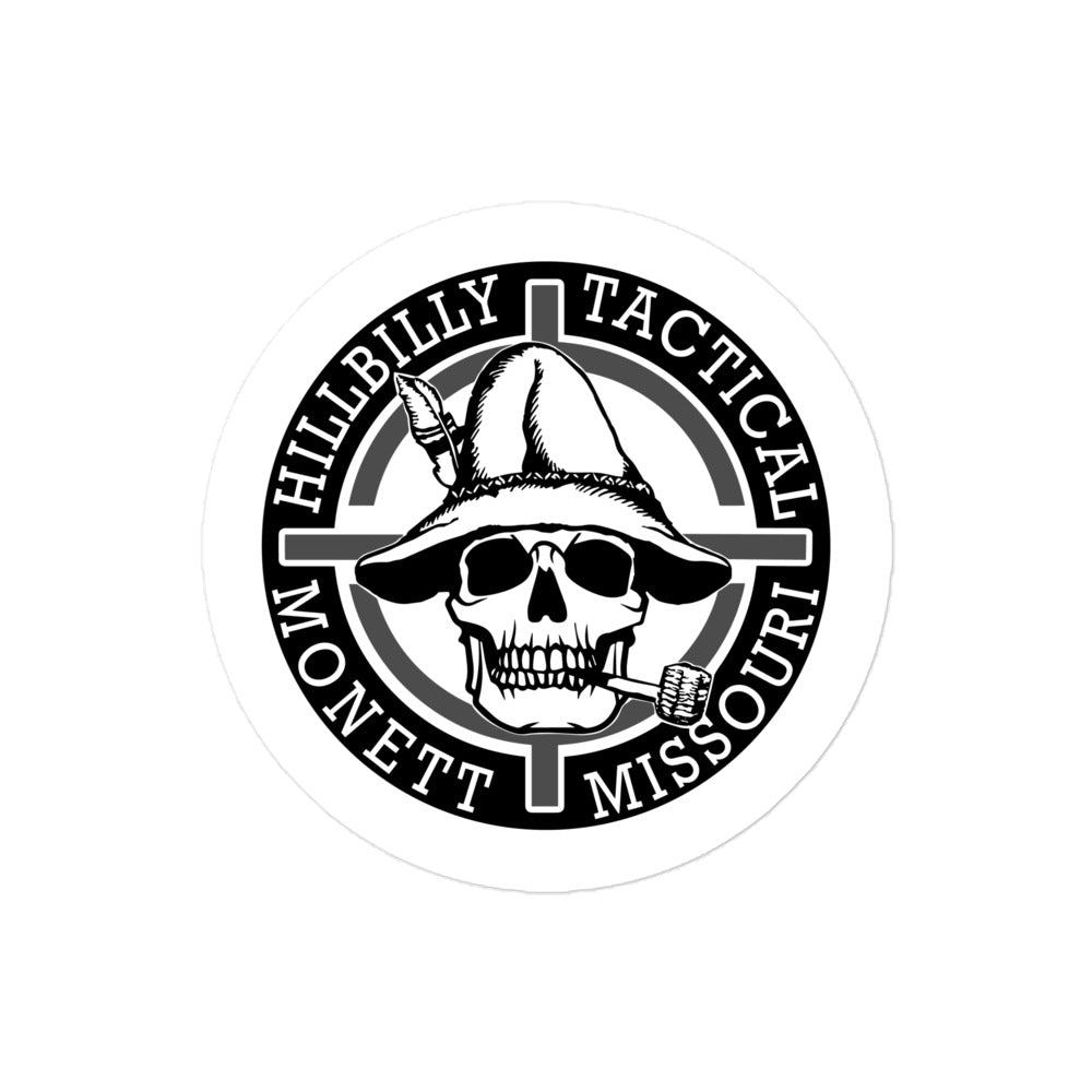 Black & White Hillbilly Tactical Logo Sticker