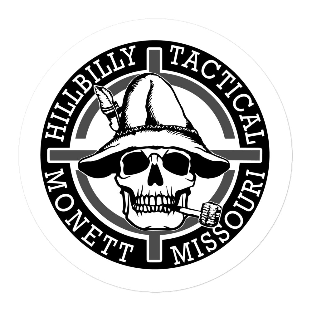 Black & White Hillbilly Tactical Logo Sticker