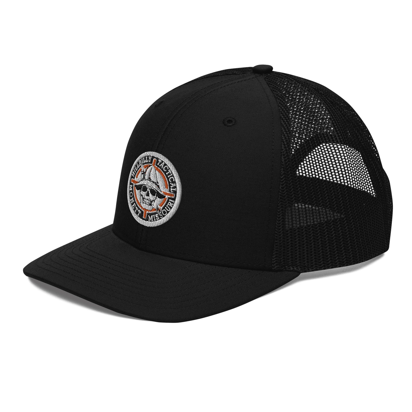 Orange Hillbilly Tactical Logo Trucker Cap