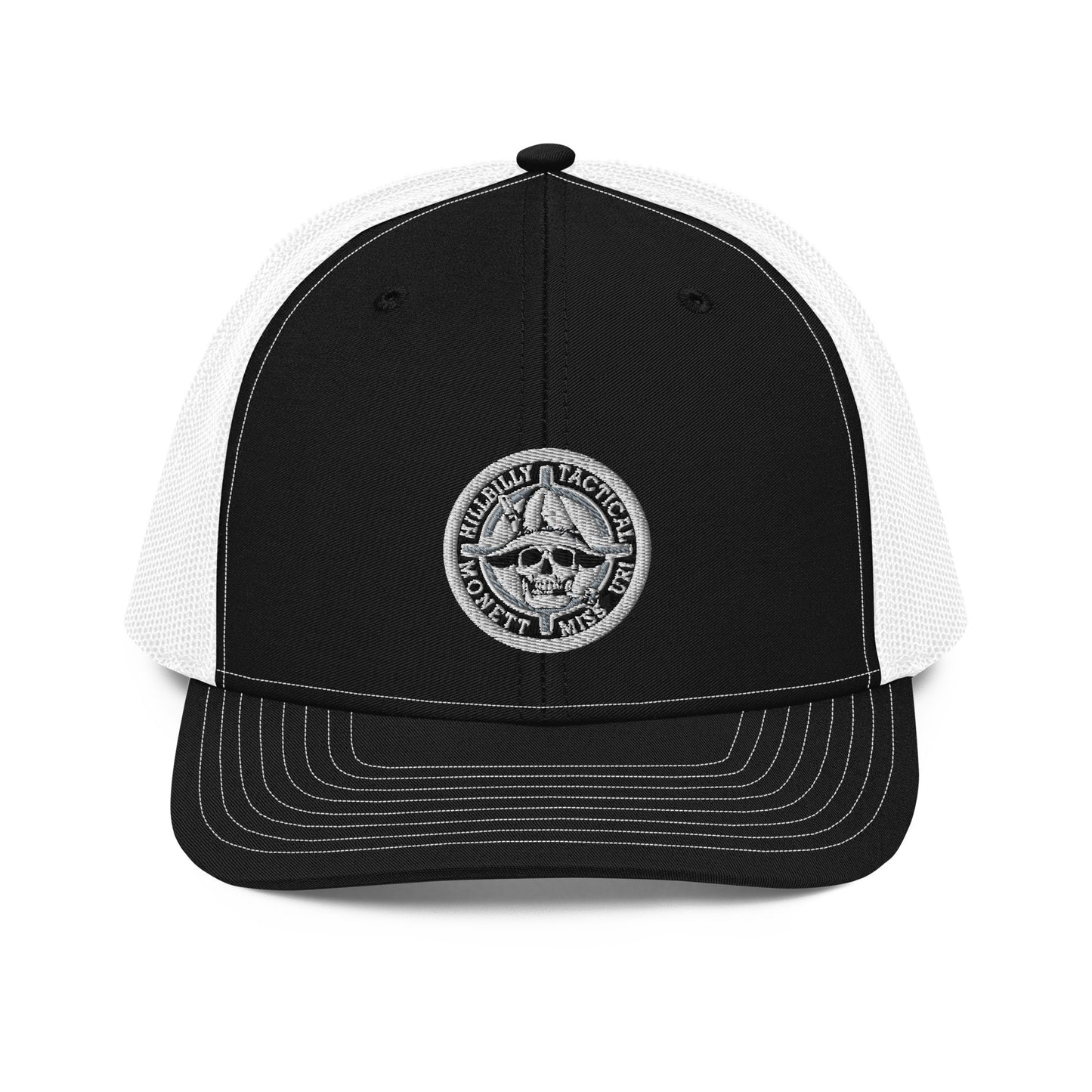 Black & White Hillbilly Tactical Logo Trucker Cap