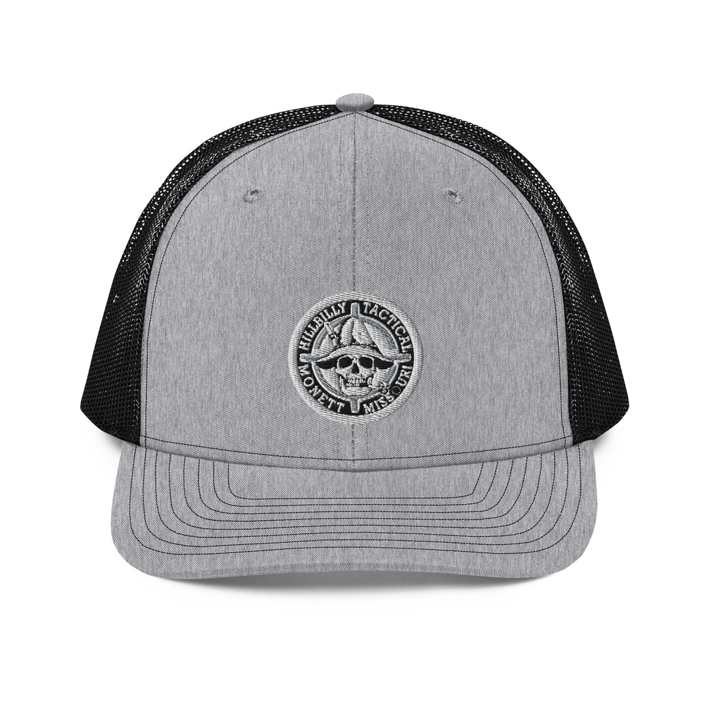 Black & White Hillbilly Tactical Logo Trucker Cap