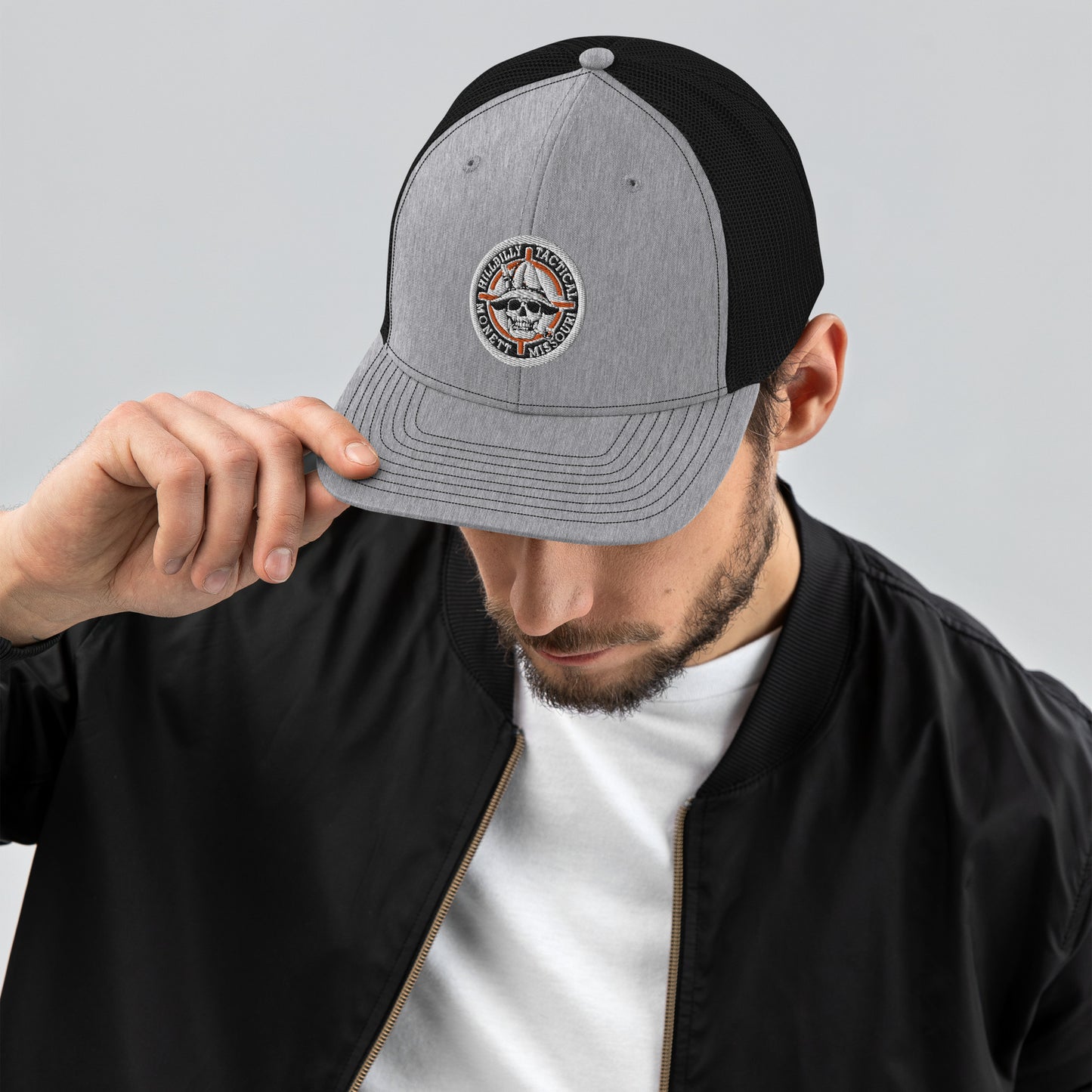 Orange Hillbilly Tactical Logo Trucker Cap