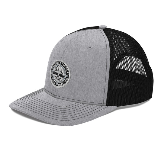 Black & White Hillbilly Tactical Logo Trucker Cap