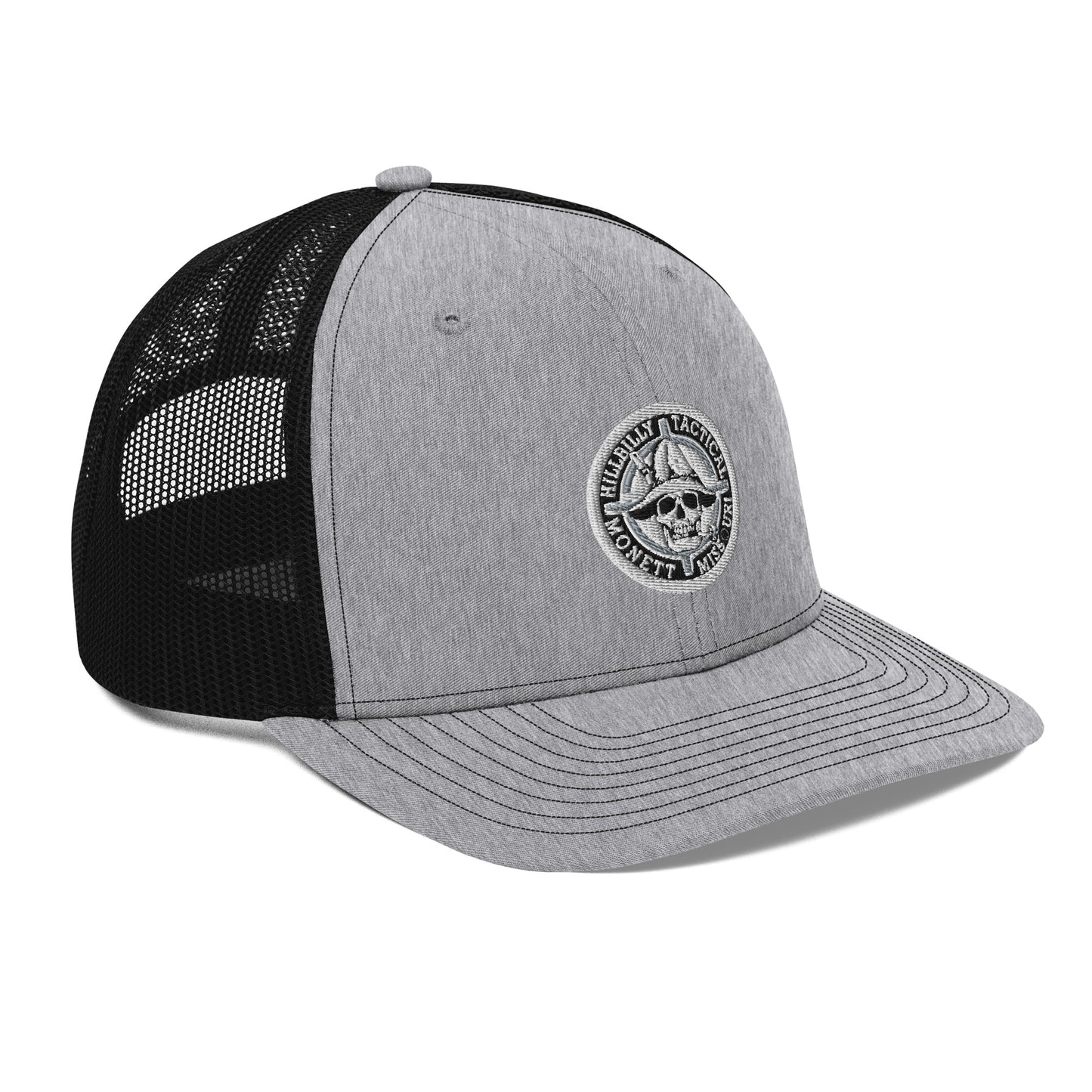 Black & White Hillbilly Tactical Logo Trucker Cap