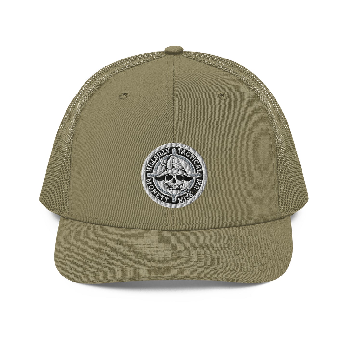 Black & White Hillbilly Tactical Logo Trucker Cap