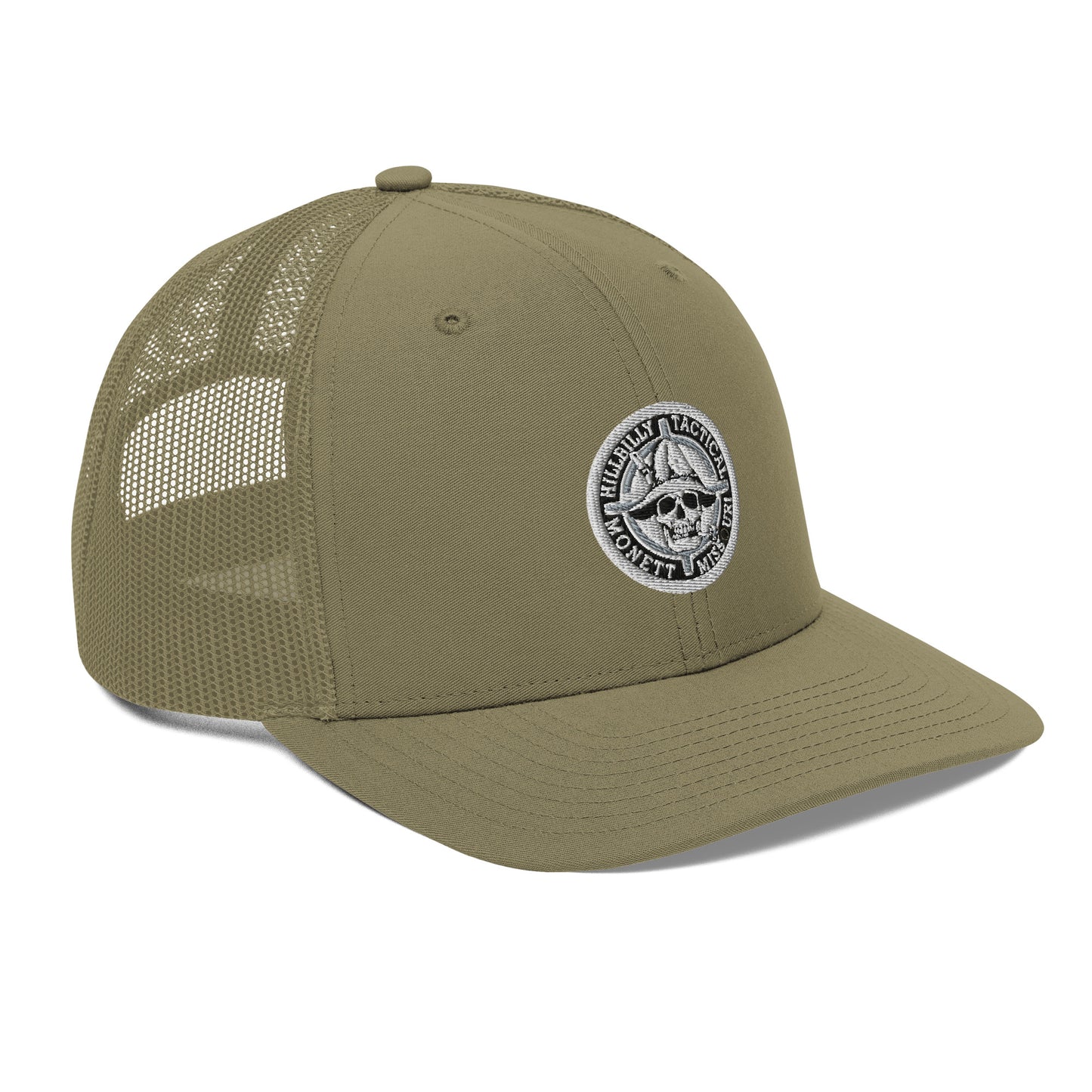 Black & White Hillbilly Tactical Logo Trucker Cap