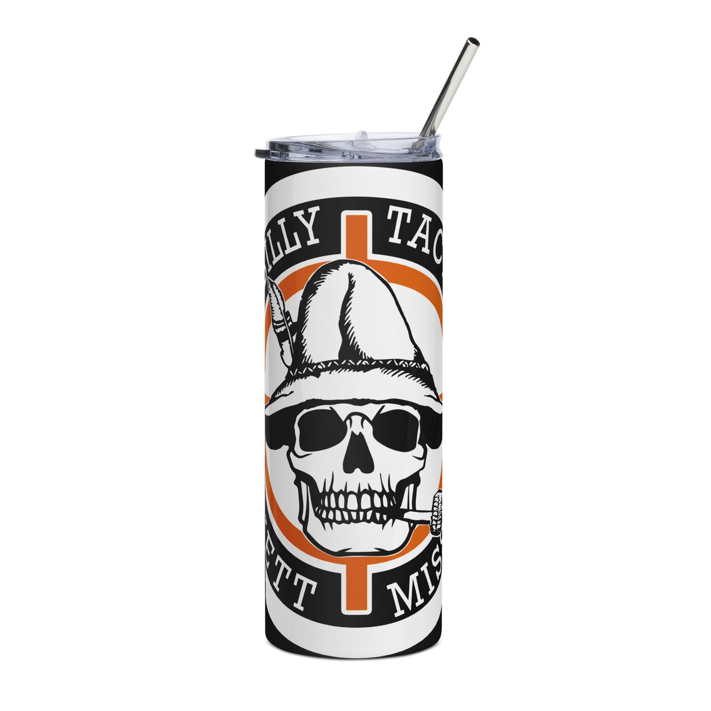 Orange Hillbilly Tactical Logo Stainless Steel Tumbler