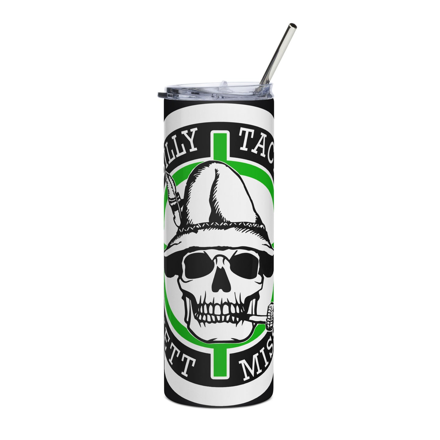 Green Hillbilly Tactical Logo Stainless Steel Tumbler