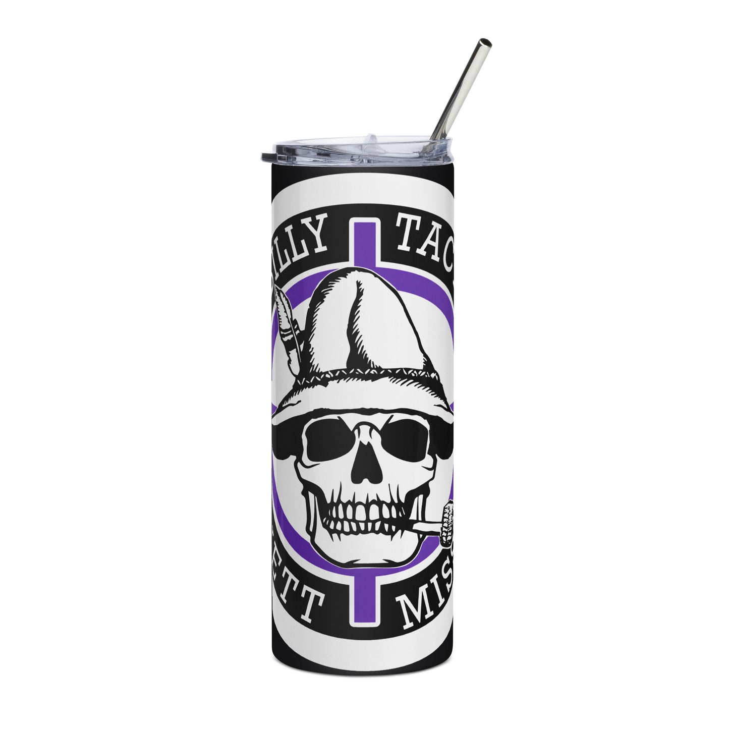 Purple Hillbilly Tactical Logo Stainless Steel Tumbler