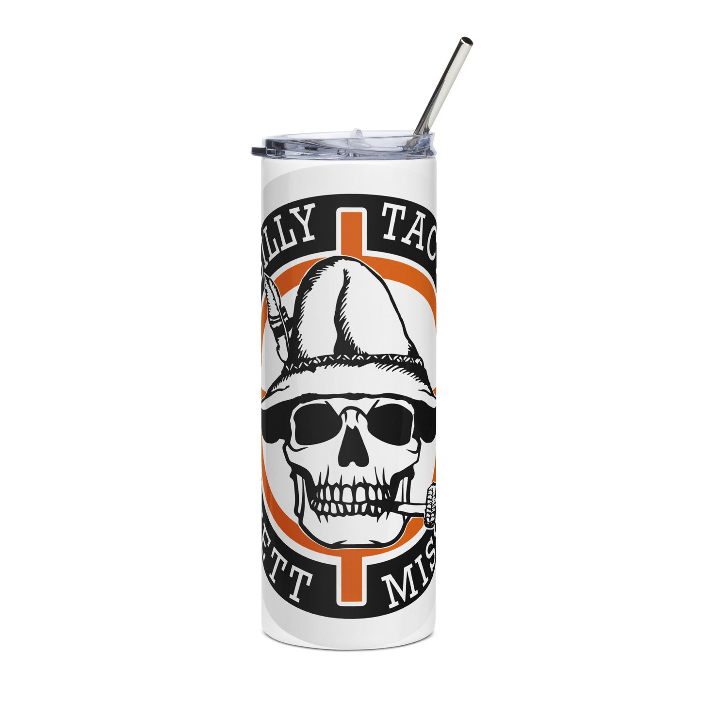 Orange Hillbilly Tactical Logo Stainless Steel Tumbler