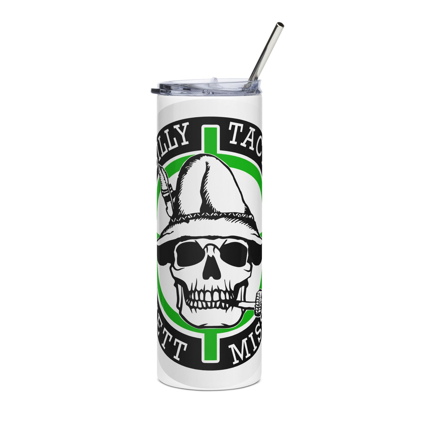 Green Hillbilly Tactical Logo Stainless Steel Tumbler