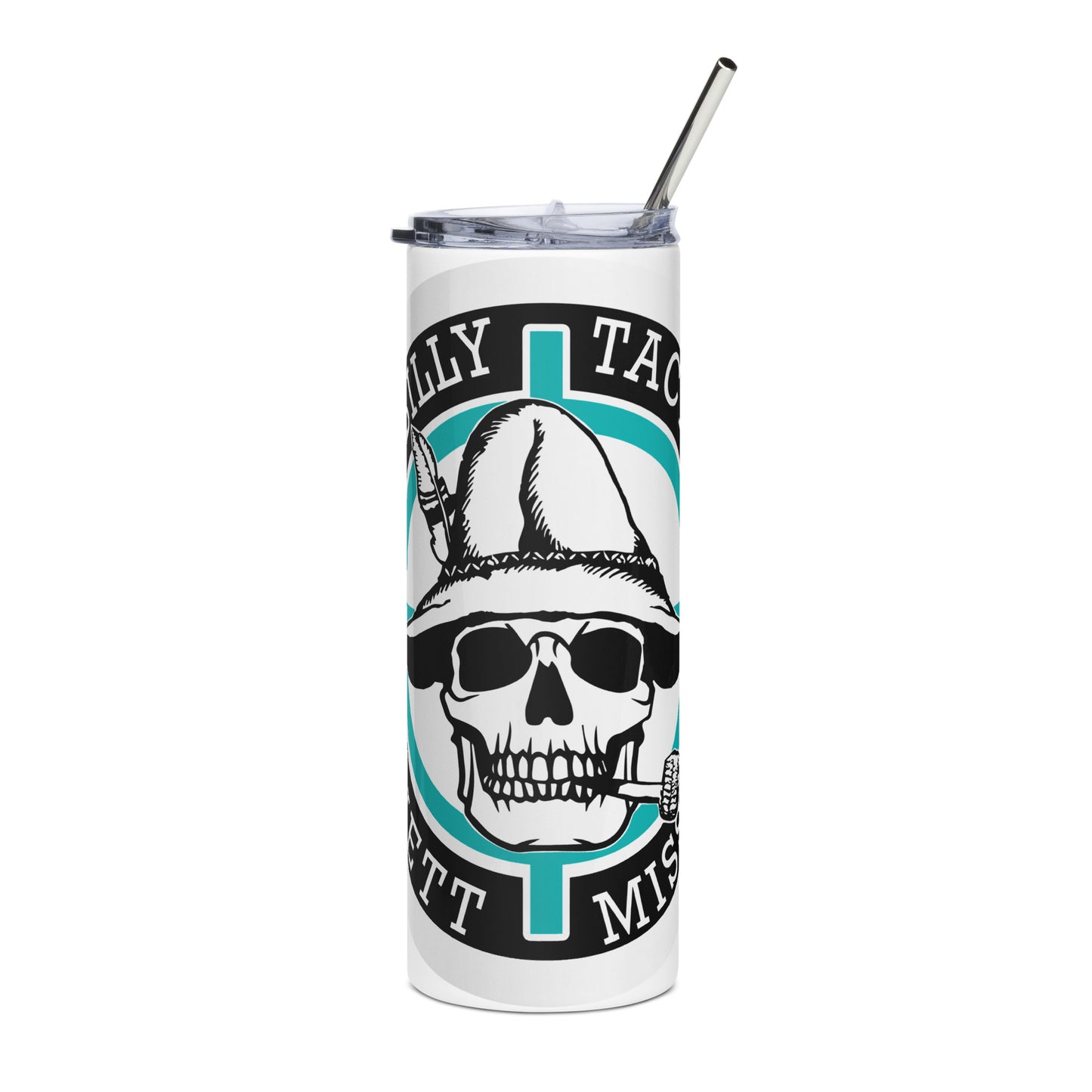 Turquoise Hillbilly Tactical Logo Stainless Steel Tumbler