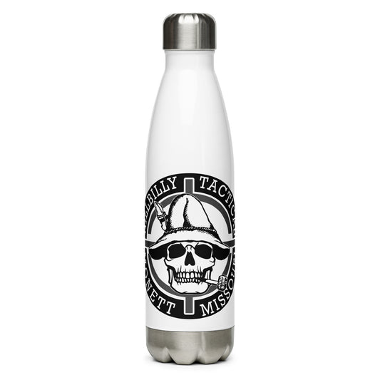 Black & White Hillbilly Tactical Logo Stainless Steel Water Bottle