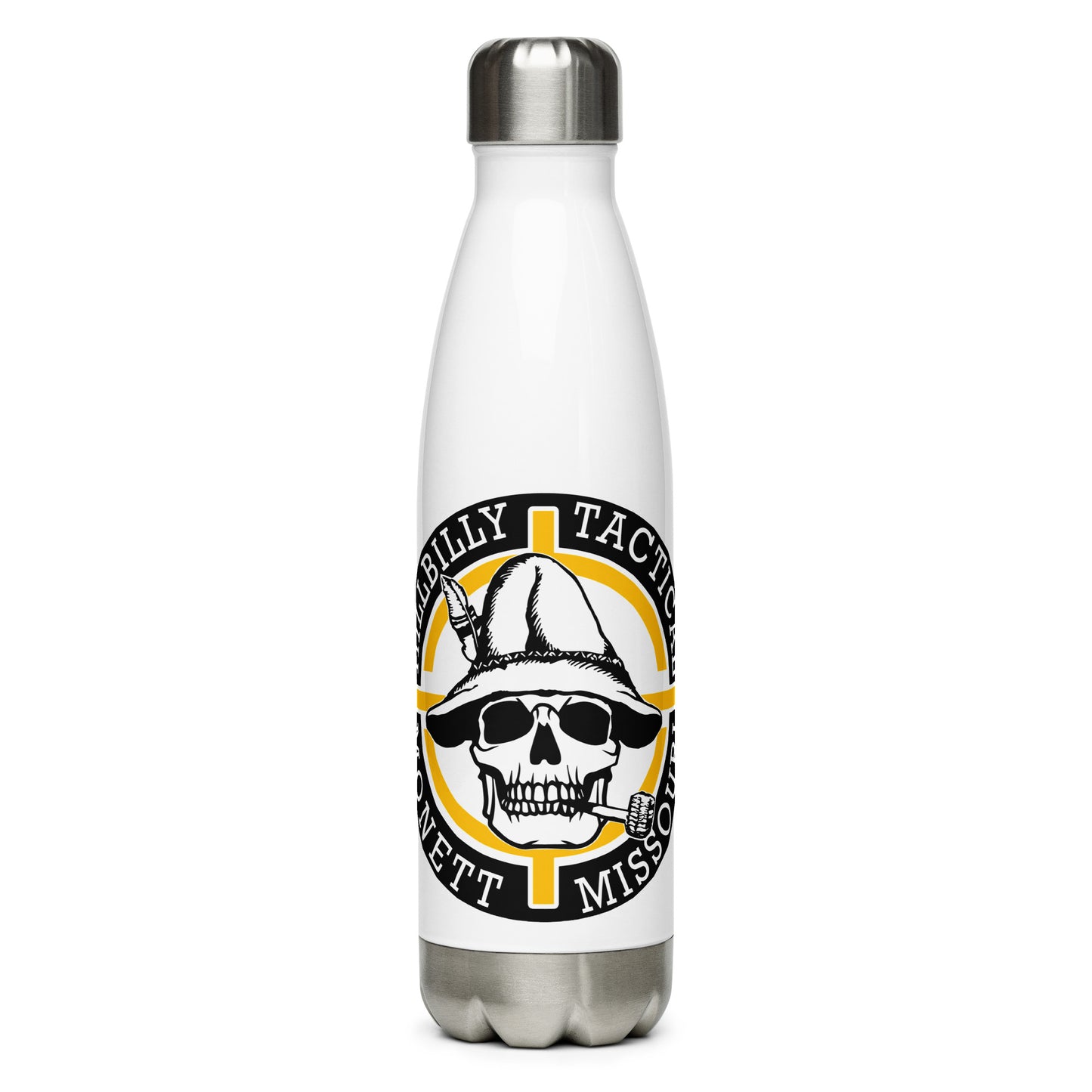 Yellow Hillbilly Tactical Logo Stainless Steel Water Bottle