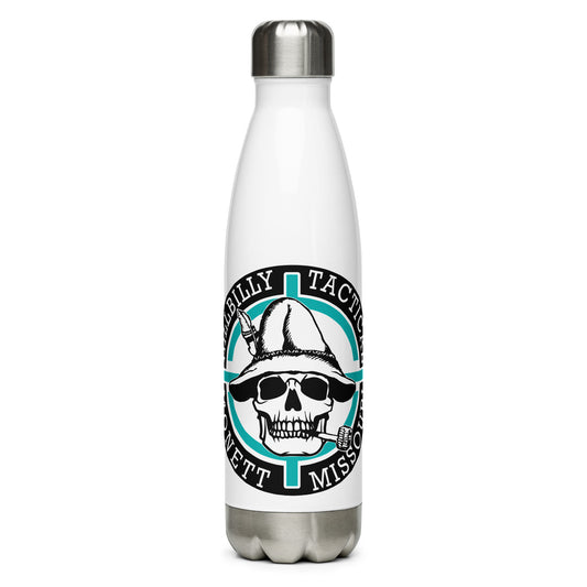 Turquoise Hillbilly Tactical Logo Stainless Steel Water Bottle