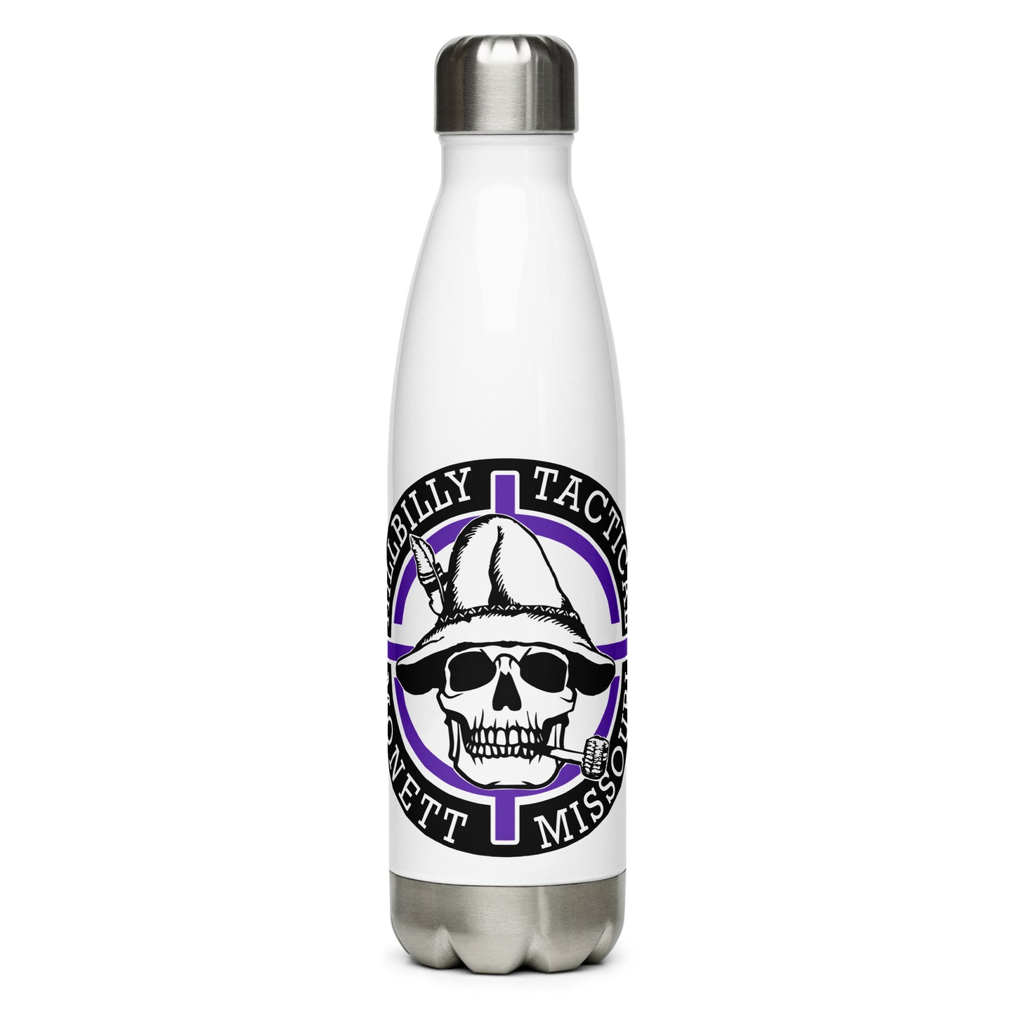 Purple Hillbilly Tactical Logo Stainless Steel Water Bottle