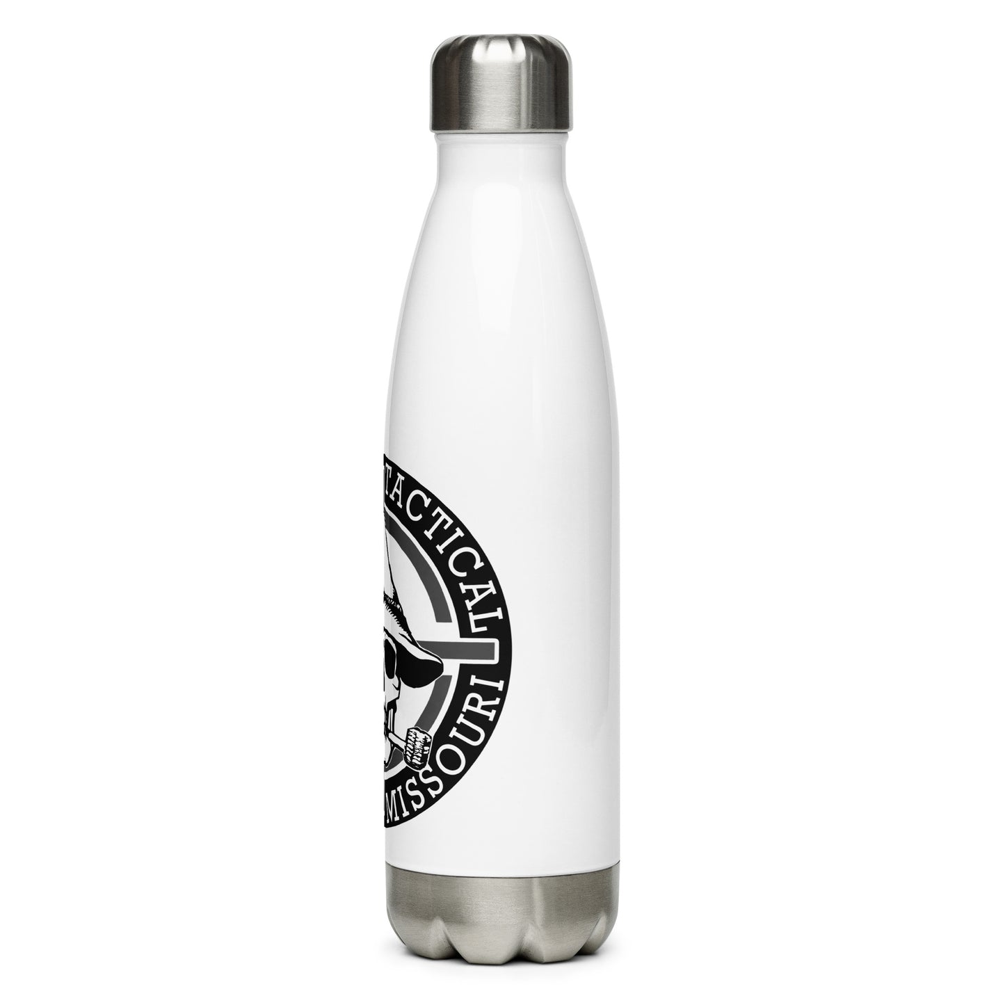 Black & White Hillbilly Tactical Logo Stainless Steel Water Bottle