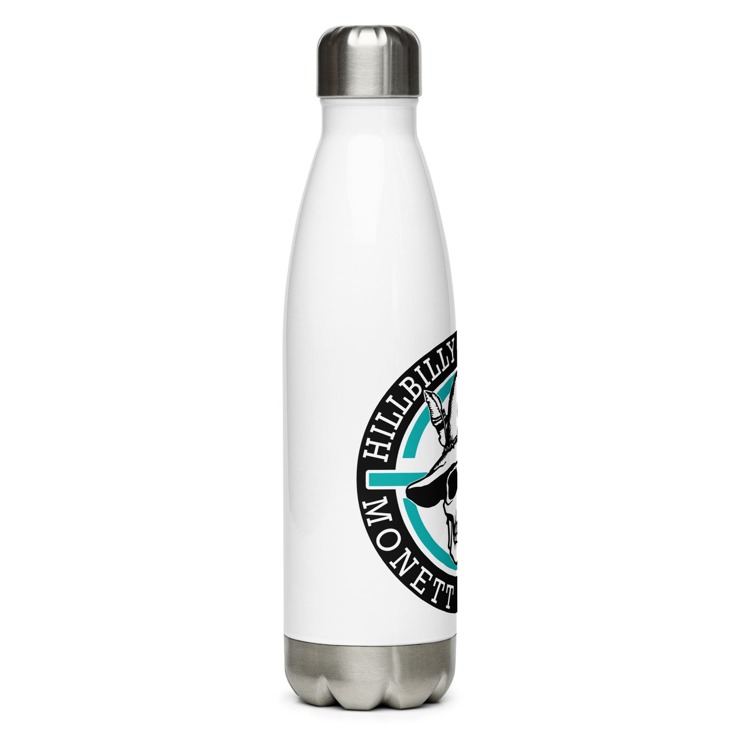 Turquoise Hillbilly Tactical Logo Stainless Steel Water Bottle