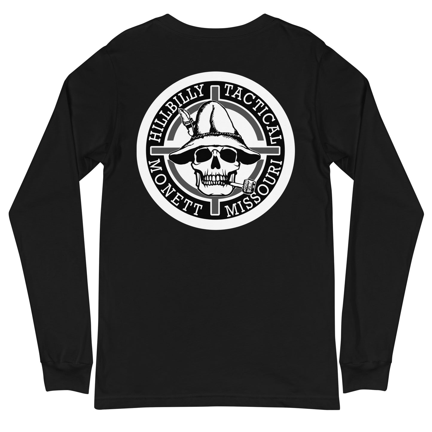 Black & White Hillbilly Tactical Logo Unisex Long Sleeve Tee