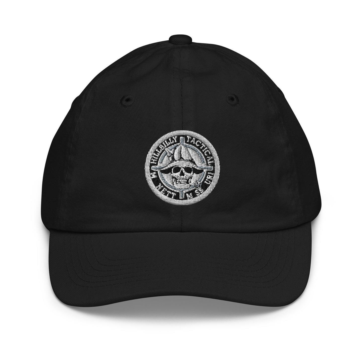 Black & White Hillbilly Tactical Logo Youth Baseball Cap