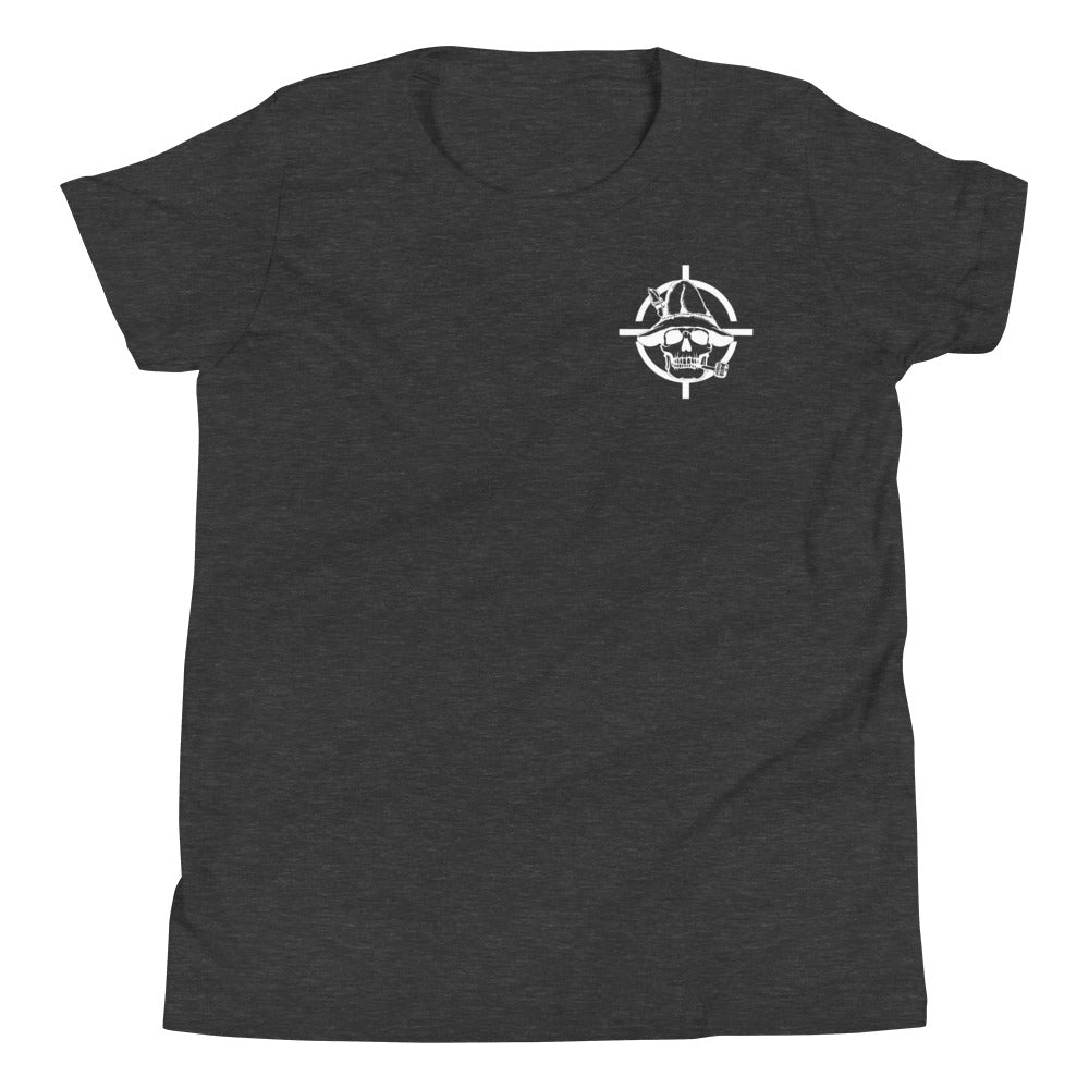 Black & White Hillbilly Tactical Logo Youth Short Sleeve T-Shirt